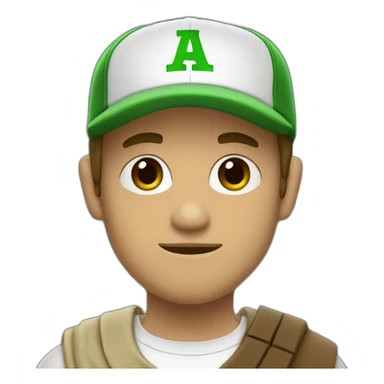 jedi with baseball cap that has a green "W" sticker