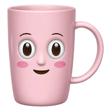 Can u create a cute and aesthetic pastel pink tall coffee mug to add to my caption sticker