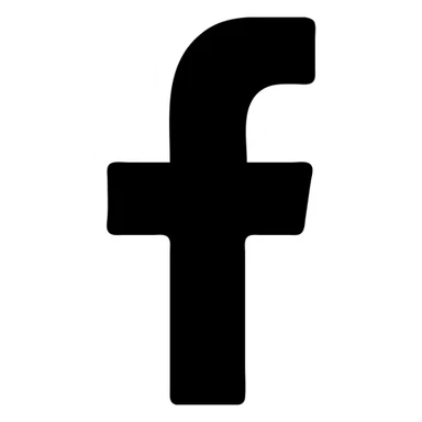 white simple Facebook logo, flat design, no text, for dark backgrounds sticker
