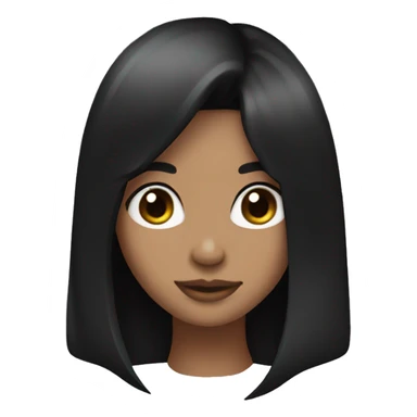 black bob hair, heart eyes sticker