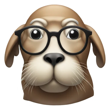 Walrus with glasses sticker