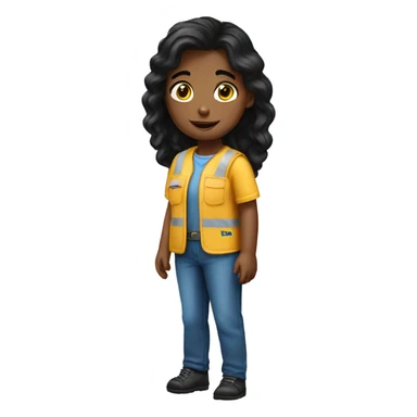 ikea worker black hair female kid sticker