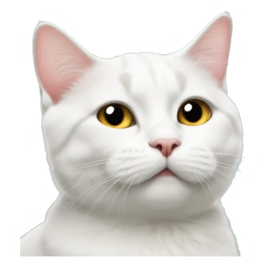 White British cat gives a kiss  sticker