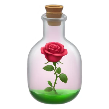 a rose in a glass flask sticker