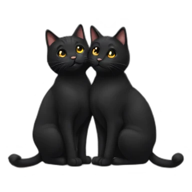 two black cats kissing  sticker
