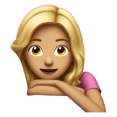 A girl lying on our couch and watching movies sticker