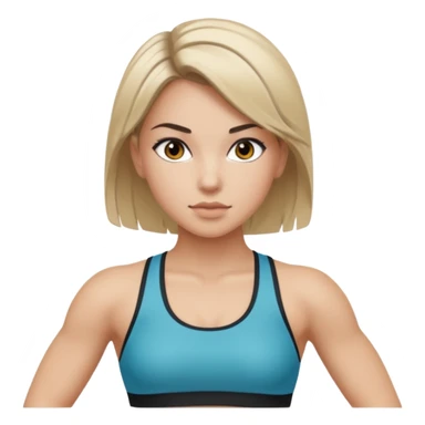 fitness girl, dark eyes, highlighted hair sticker