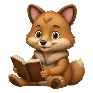 animal reading books sticker