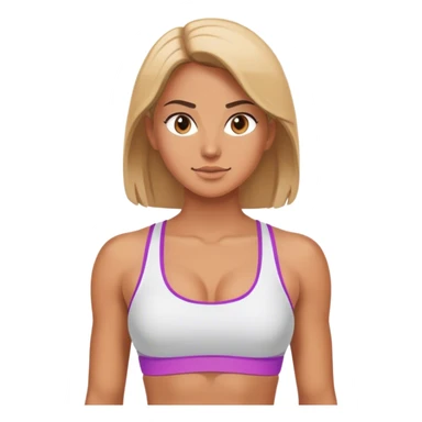 full upper body female back with sports bra tanned sticker