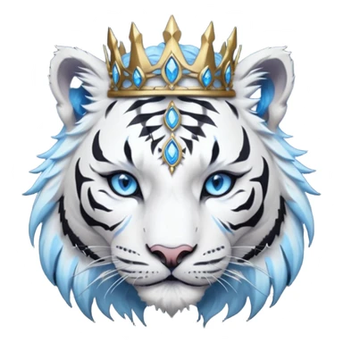 ESO Female white/black tiger khajiit leader of the umbral rose, glowing blue eyes, glowing blue 'third eye' gem, something symbolizing leadership ruling  sticker