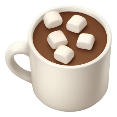 Light beige mug of hot chocolate with marshmallows  sticker