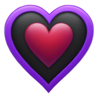 Black heart half purple heart sticker