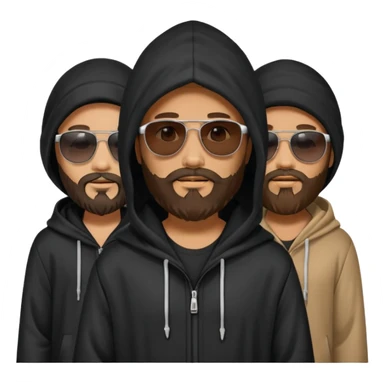 hooded people with beared with sunglasses sticker
