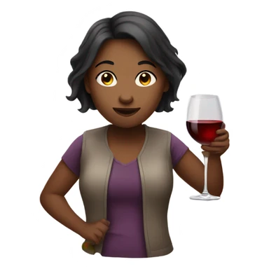 Girl holding wine glass sticker