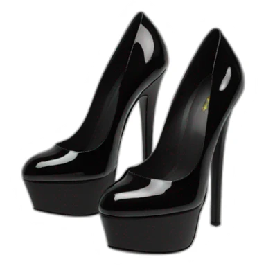 Black Patent Leather Daffodile Platform Heels sticker