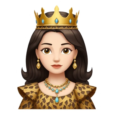 Queen wearing a bark-patterned dress sticker