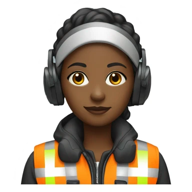 Black girl with headset and hi vis jacket  sticker