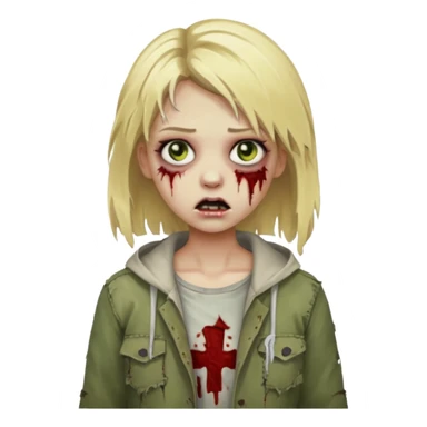 girl zombie with blonde hair sticker