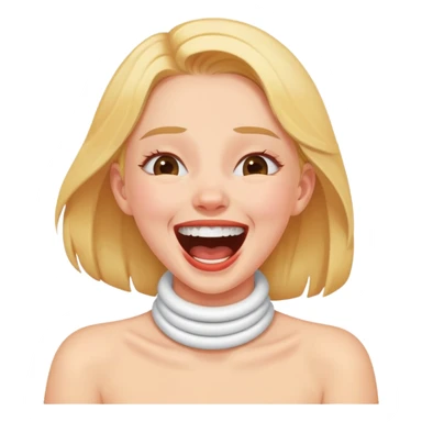 girl chockin her neck and laughing  sticker