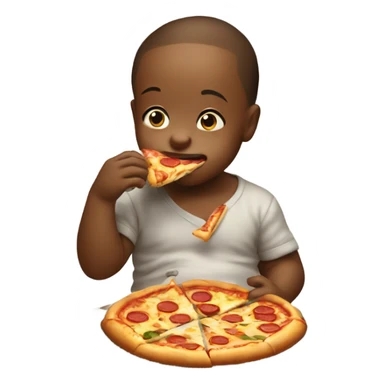 baby boy eating pizza  sticker
