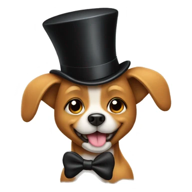 Dog poops in top hat sticker