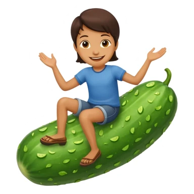 riding a cucumber sticker