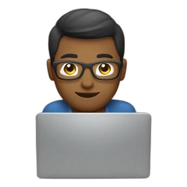 coder working at desktop workspace sticker