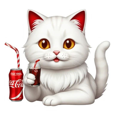 cat drinking coca cola sticker