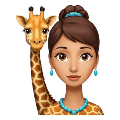 Woman with a giraffe neck  sticker