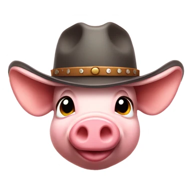 Piglet wearing cowboy hat sticker