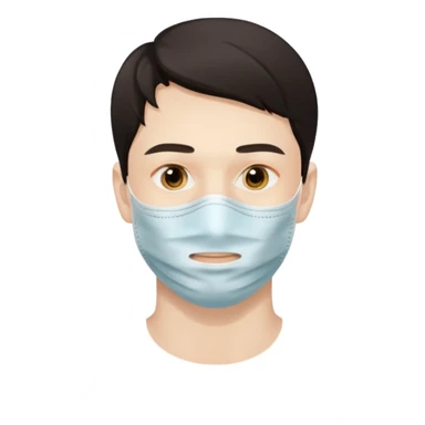  man, thin sheet face mask sticker