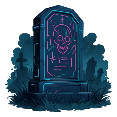  [[[a lonesome tombstone in a graveyard]]], , punk gothic style, futuristic cyberwave cyberpunk, monument
 sticker