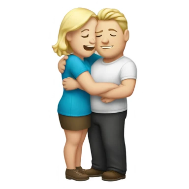 White chubby couple hugging  sticker