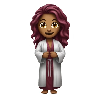 Beautiful tattooed  burgundy long haired woman in bathrobe sticker