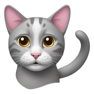 cat-with-white-nose,-one-ear-pink,-and-the-other-ear-grey sticker