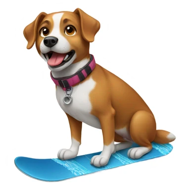 Dog snowboarding  sticker