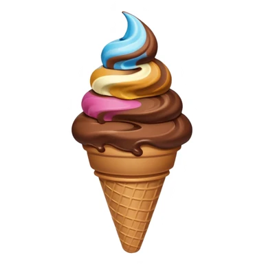 Chocolate ice cream cone  sticker