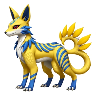 Tribal Tropical Renamon-Zeraora-Bastet-Latias-Vernid-Sergal-fusion-hybrid-creature sticker
