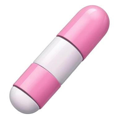 pink and white capsule sticker