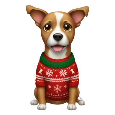 Dog wearing Christmas sweater  sticker