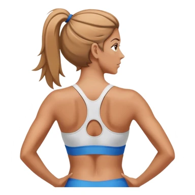 full upper body female back with sports bra sticker