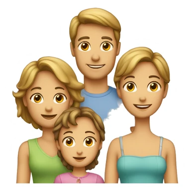 Famille 4 personne  2 filles 1 père 1 mère sticker