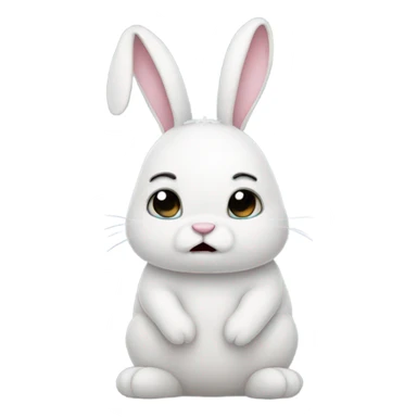 Sad crying bunny sticker