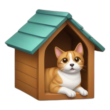 cat in dog house sticker