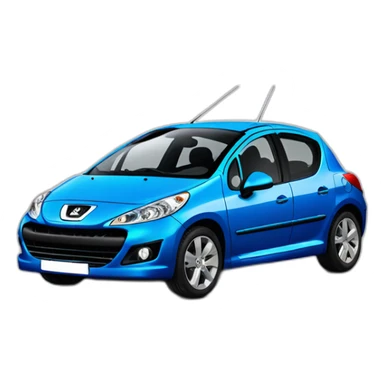 Peugeot 207 bleu sticker