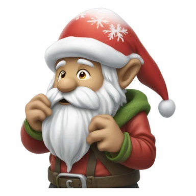 a gnome snorting snow sticker