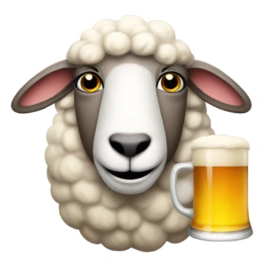Sheep with beer  sticker