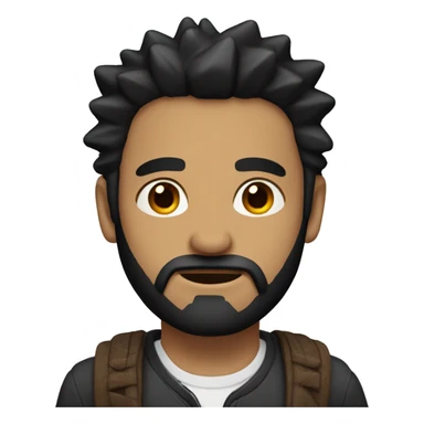 Man with black hair and beard. Spiky hair, brown eyes. sticker