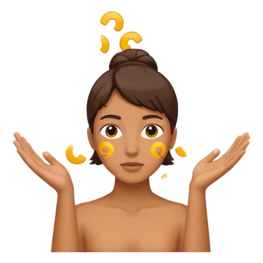 Floating symbols rotating around head, one snapping into place sticker