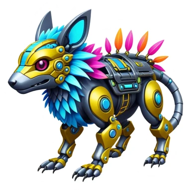  exotic tropical cyber-Protogen-Fakémon-Vernid-creature sticker